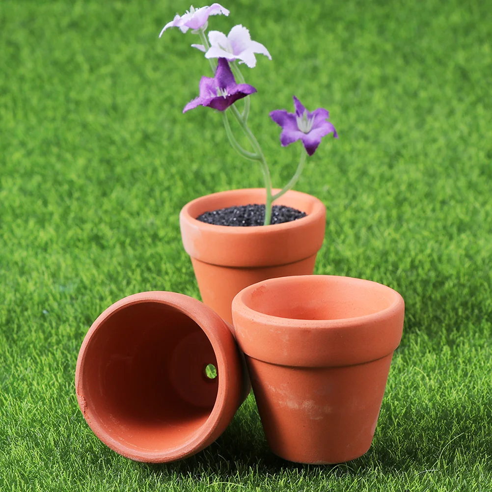 20 Pcs Terracotta Flower Pot Small Cactus Bulk Clay Basin Plant Mini for Plants Healthy Growth Decor Ceramic 2