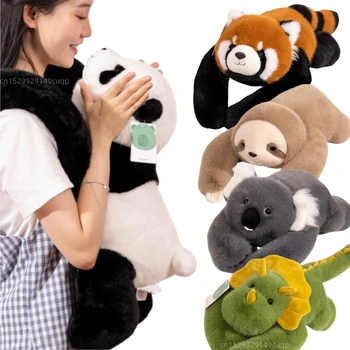 30-65cmKawaii alta calidad bosque Animal muñeco de peluche almohada suave de brazo largo mapache dinosaurio perezoso Panda Koala juguete de peluche decoración del hogar 1