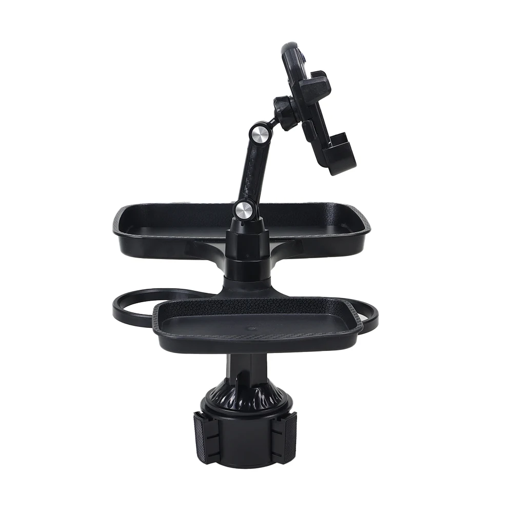 자동차 컵 홀더 트레이 컵 홀더 테이블 조절 가능한 여행용 음식 테이블 트레이 다기능 자동차 홀더 확장기 360도