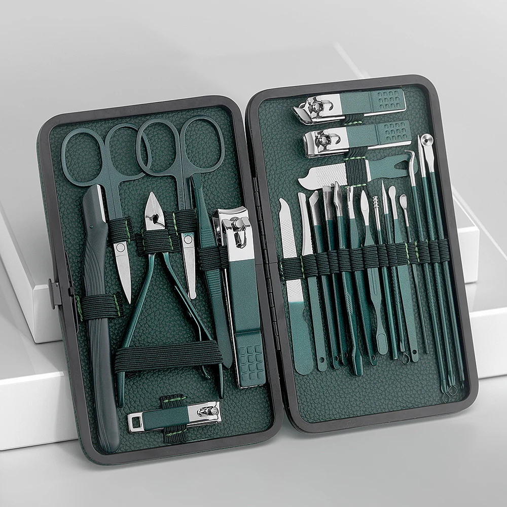 Green Stainless Steel Nail Set 6