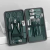 Green 7/13/24 pcs Stainless Steel Nail Cutter and Pedicure Scissors Set - Portable Manicure and Pedicure Tool Nail Clipper Set 6