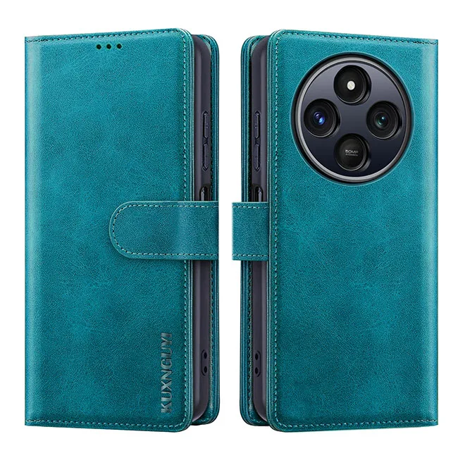 Leather Wallet Case with Card Holder and Magnetic Flip Stand - Shockproof Protection Cover
