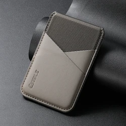 Leather Magnetic Card Holder with RFID Protection (Elephant Gray)