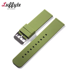 Multi - Size Silicone Quick Release Watch Bands - Versatile Wrist Accessories - 22mm (Army green - silver)