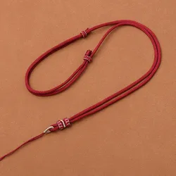Hand - Knitted Adjustable Rope Necklace - Exquisite Women's Jewelry DIY Accessory (Wine red)