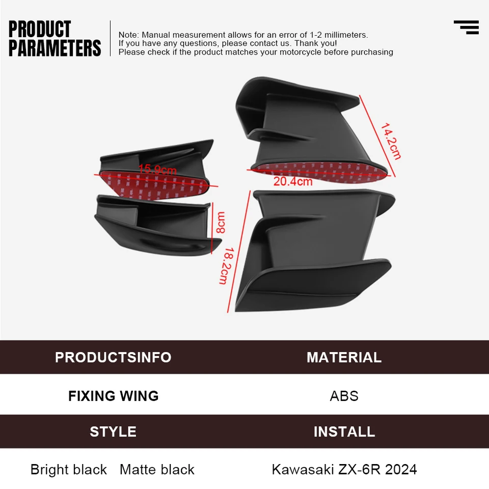 新しい ZX-6R カワサキ ZX-636 ZX6R ZX 6R 2024 ウイングレット