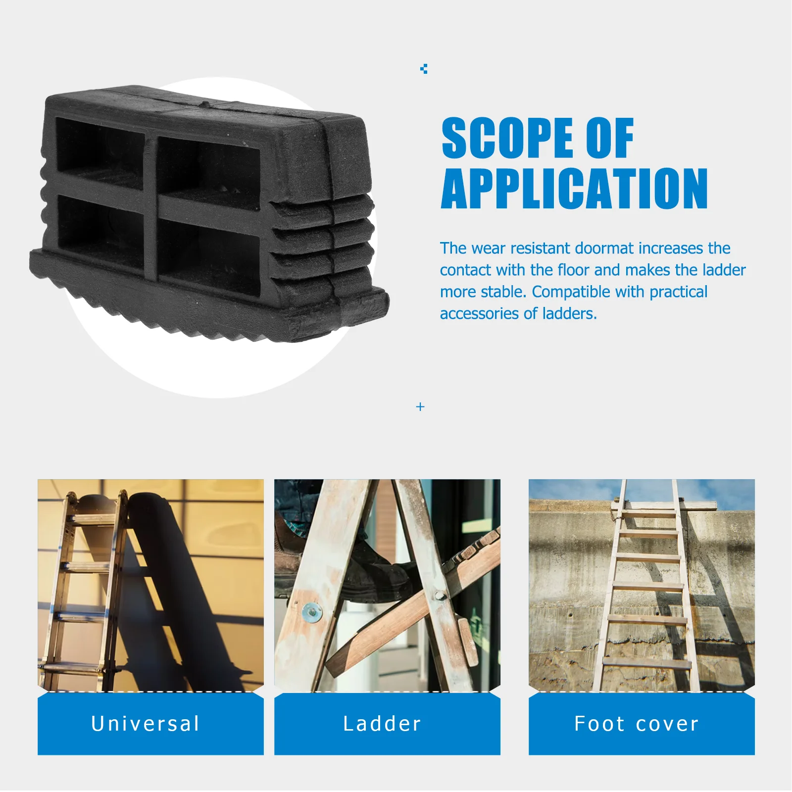 4 Pcs Step Ladder Leg Protective Cover Pads Foot Cover Leg Protector Accessories Feet Mat Non-slip Rubber ladder feet covers