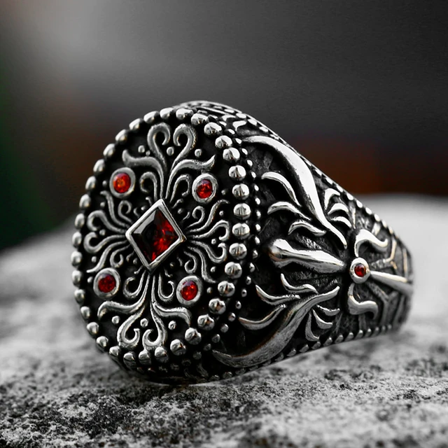 Pack Of 3 Turkish Design Fashion Stone Rings For Men