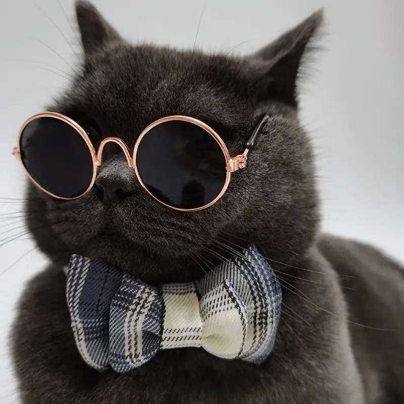 Gafas de sol de perlas de lujo para mascotas, tocado, gafas de sol de perlas para perros pequeños, accesorios para fotos de gatos