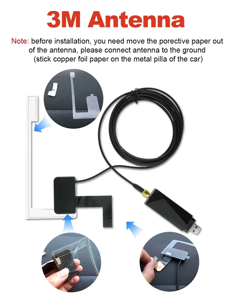 For Universal Car Accessories DAB + Antenna With USB Adapter Android Car Radio GPS Stereo Receiver Player