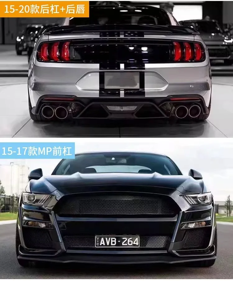 Body kit for Ford Mustang GT500 15-20 Modified Front bumper Side skirt Rear Bumper Car accessories Surround