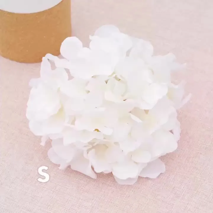 10 Teste Di Ortensia Artificiali In Seta Con Stelo | Fiori Finti Per Matrimoni E Decorazioni | Rosso, Diametro 16 Cm - 3