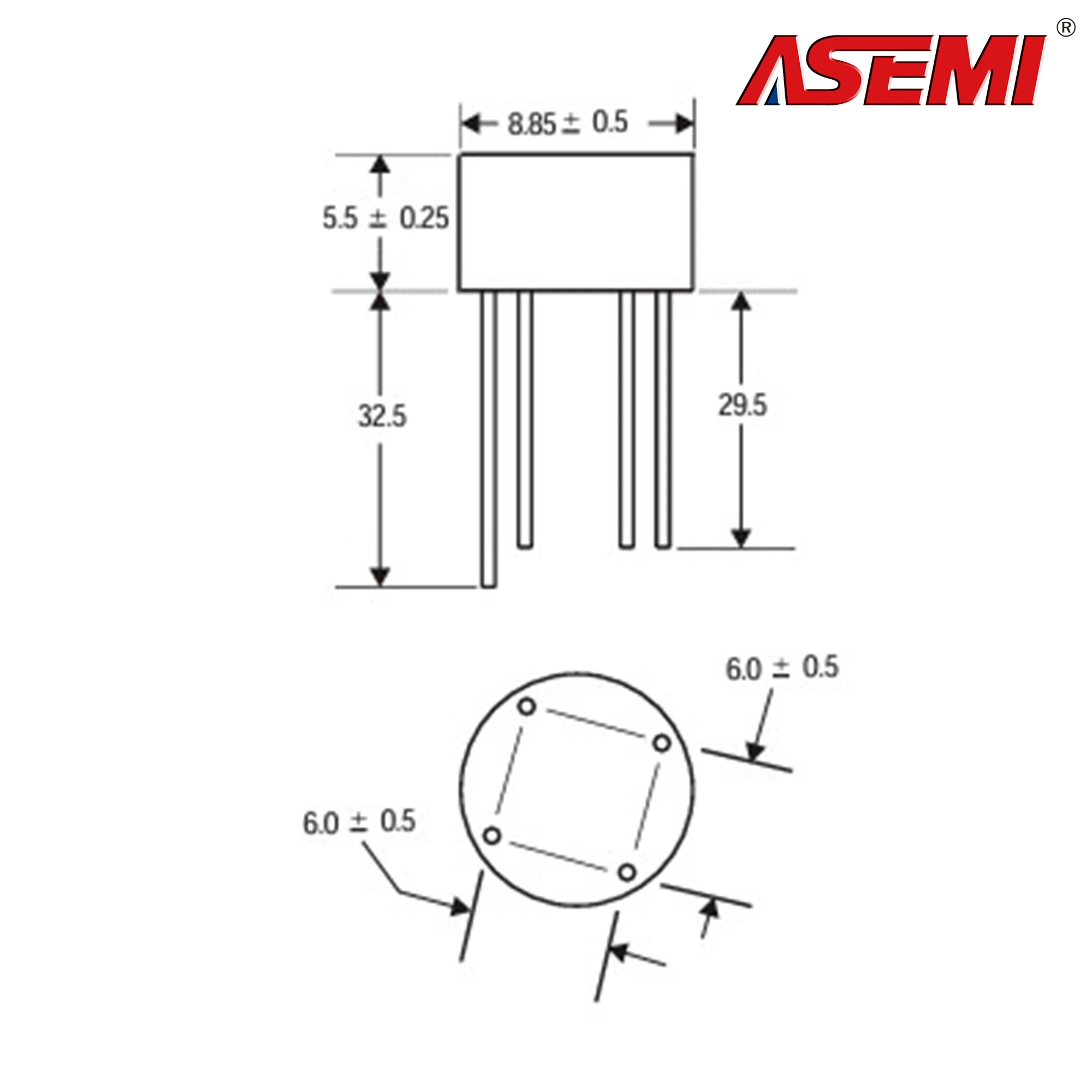 10PCS W04 Bridge Rectifier 1A 400V ASEMI