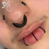 ZS 1PC G23 Titanium Hoop Earring for Men Gold Plated Circle Earring Large Gauge Seputm Nose Ring 2/4/6/8/10/12G Punk Earring 4