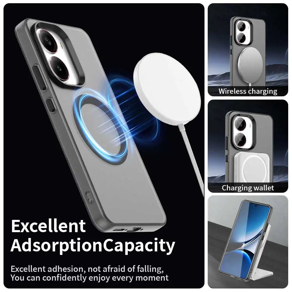 Translucent Candy Color Phone Case with Magnetic Wireless Charging Capability