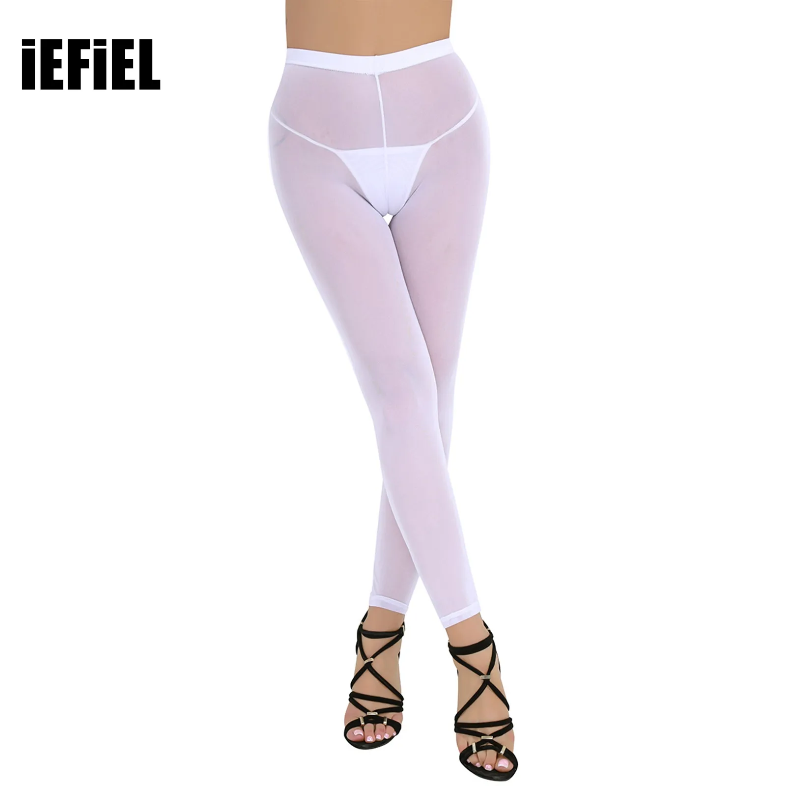 

Hot Sexy Women Mesh Tights Sheer Leggings Pants Trouser High Waist See Through Female Lingerie Stretchy Slim Legging Pantalon