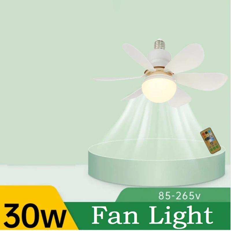 

Стандартный потолочный вентилятор 2 в 1, со встроенной лампой охлаждения 30 Вт, со съемным вентилятором, с дистанционным управлением, 3000K-6500K