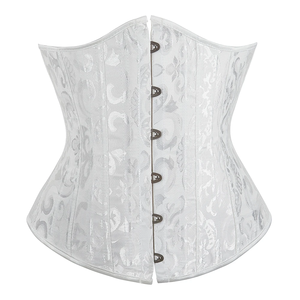 Plus Size Women Waist Cincher Shaper Hourglass Wasipe Underbust Corselet 26 Steel Boned Long Troso Corset With G String 2834#