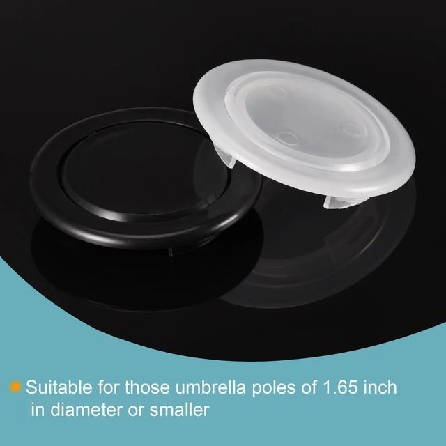 Uxcell 2 Hüvelykes Pvc Szabvány Méretű Teraszos Asztali Esernyő Lyukgyűrű És Sapka Szett, Fehér Fekete 8Set - Image 4