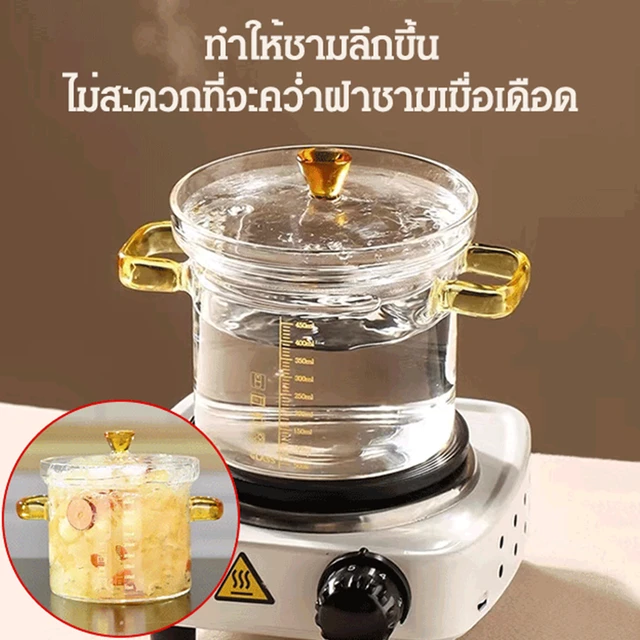 Borosilicate Glass Cooking Pot  Borosilicate Glass Pot Dessert - High Glass  Double - Aliexpress