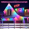 E-top DC12V 150ft RGB Permanent Aluminum Track Holiday Outdoor Christmas Light Exterior Pixel Led Point Light Gemstone Light 1