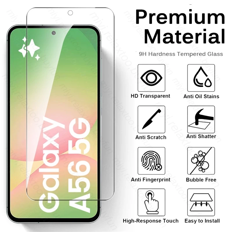 3Pcs For Samsung Galaxy A56 5G 9H Tempered Glass Case On SamsungA56 A 56 56A 2025 SM-A566B/DS 6.7" Full Screen Protectors Cover 2