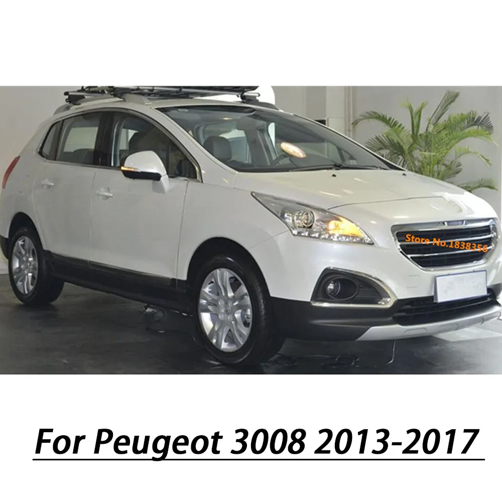For Peugeot 3008 2013 2014 2015 2016 2017 Body Front Fog Light Lamp Detector Frame Stick Styling ABS Chrome Cover Tr