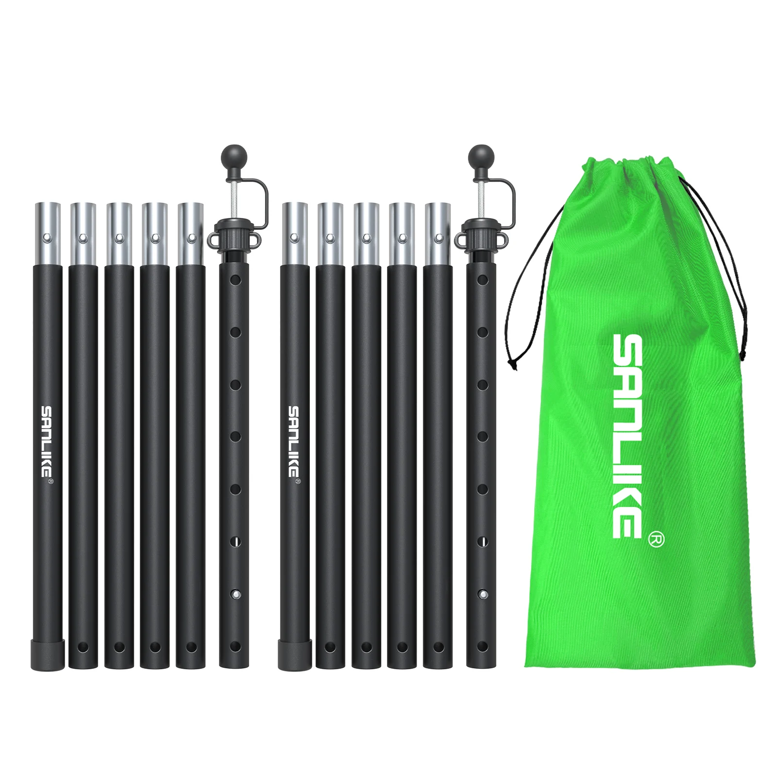 Sanlike Tarp Pole For Tent Aluminum Pole Sets Of 2 Foldable Outdoor