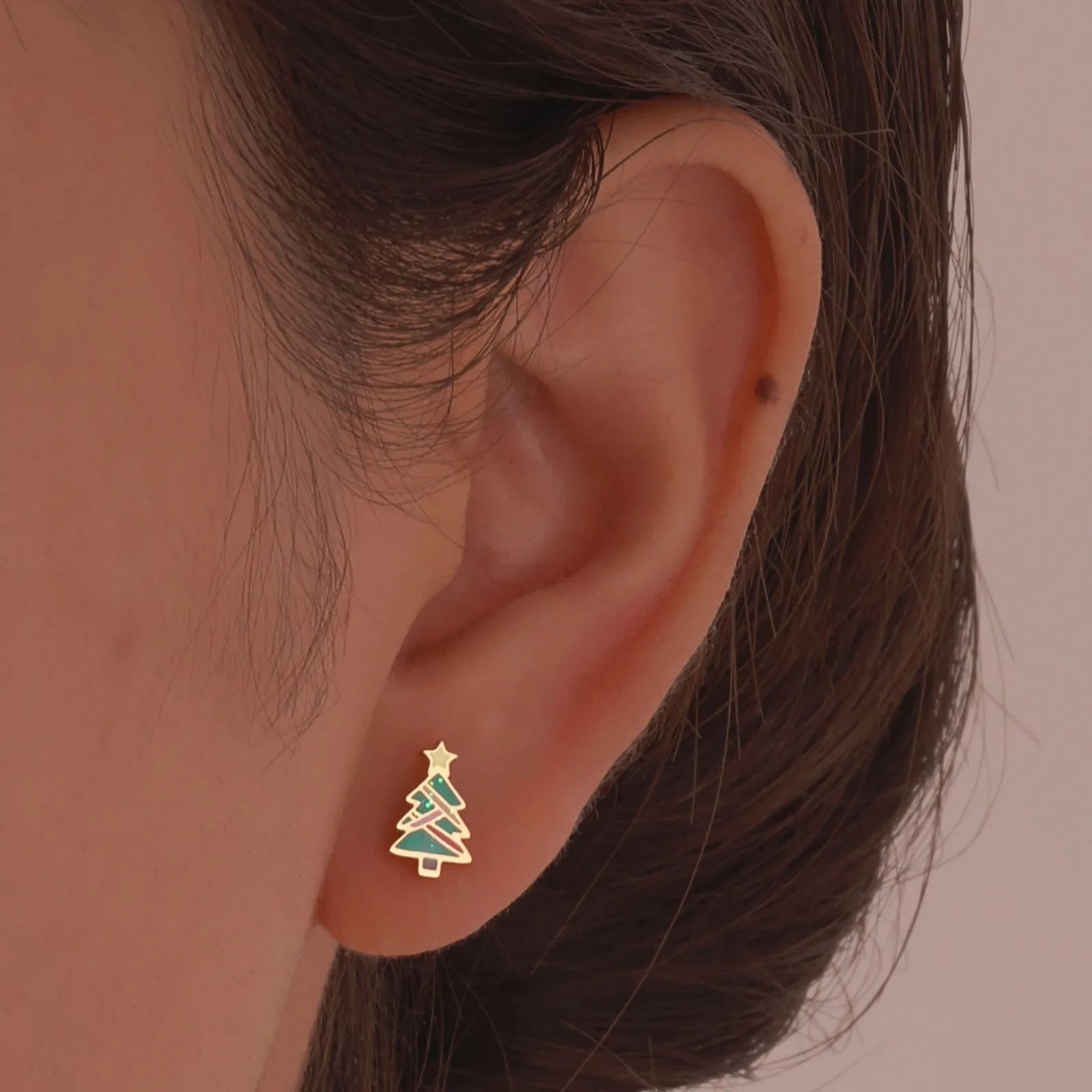 Christmas Earrings for Men Women,Gold Color Stainless Steel Snowman Christmas Tree Stud Earrings,Funny Cute Jewelry Gifs