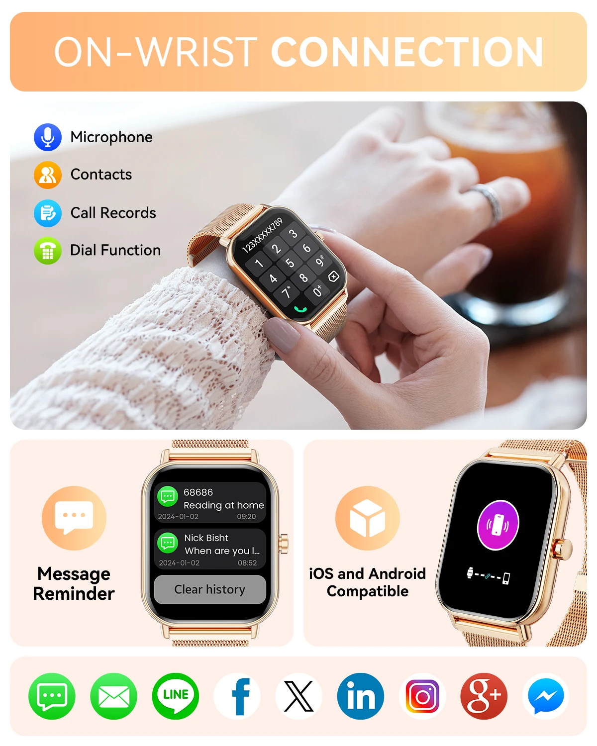 Karchilor 2025 Smartwatch, 1.85 High-Definition Large Screen, Women'S Fitness Tracker, Men'S Ip68 Waterproof, Sports Watch 3
