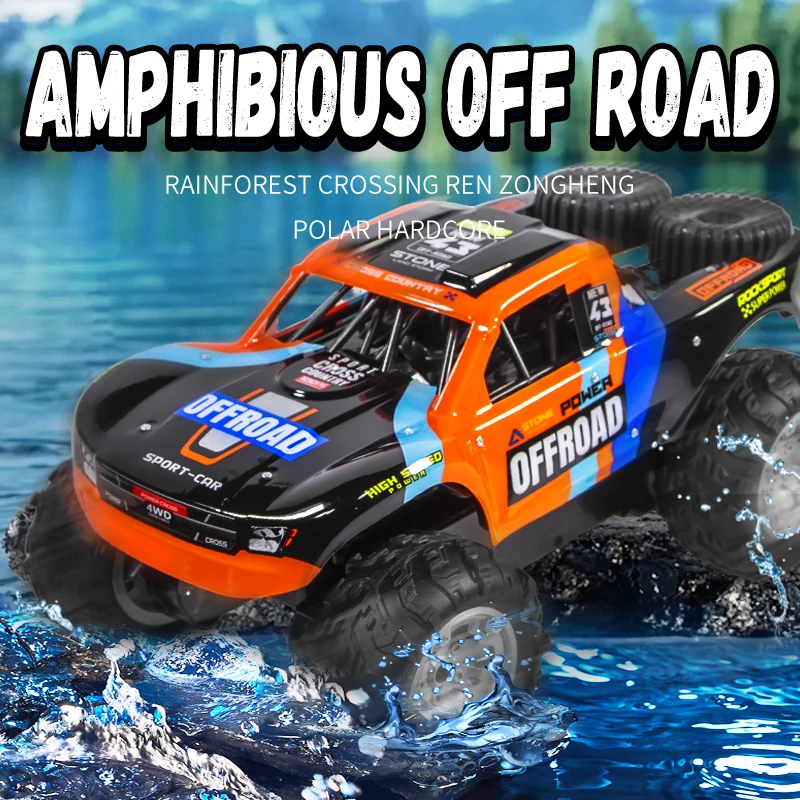 NEW Q205 1:14 Amphibious Remote Control Car 2.4G Remote Control Off-road Bigfoot Waterproof High Speed Racing Climbing Truck Toy