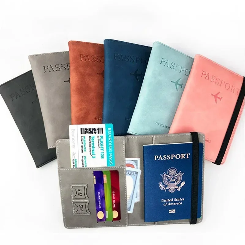 WomenMenRFIDVintageBusinessPassportCoversHolderMultiFunction