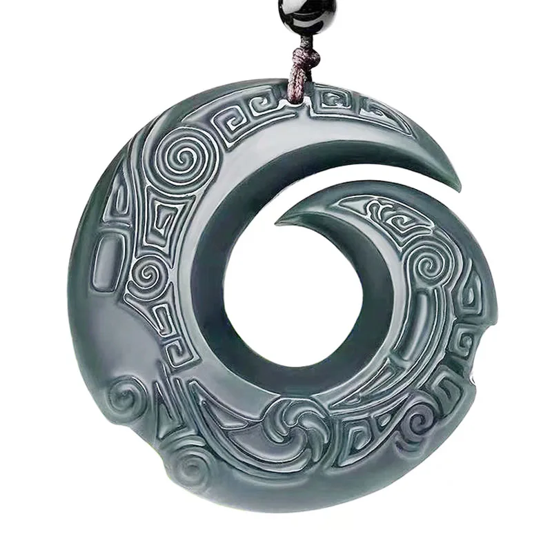 

Natural Jade Pendant Necklace Hetian Jade Jewelry For Men Gift Buddhist Lucky Necklace Pendant Free Box