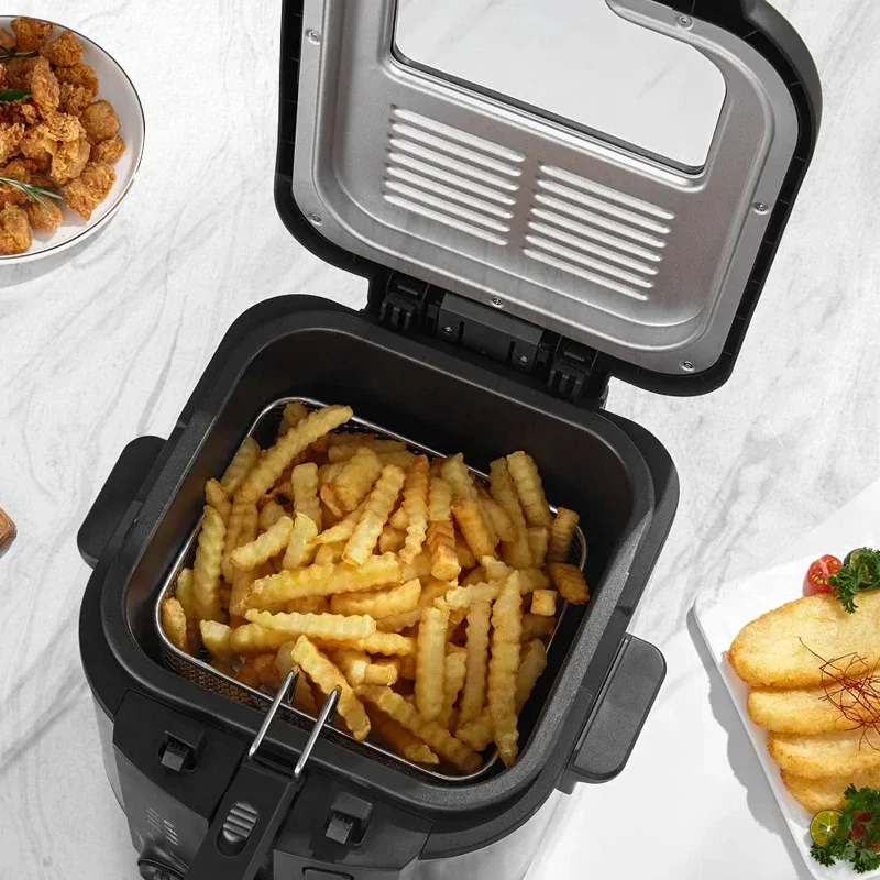 Electric Fryer Fried Dough Sticks Commercial Large Capacity Small Deep Frying Pan Removable Liner Chicken Chop Fries 6