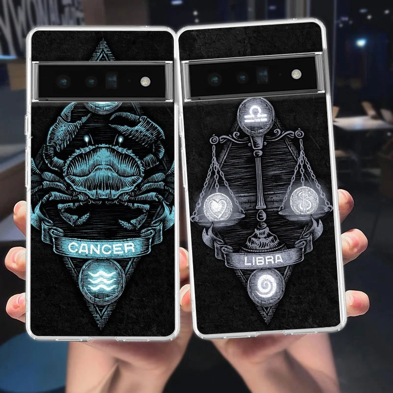 Zodiac Clear Phone Case - Aries, Leo, Libra, Pisces, Virgo, Capricorn Design