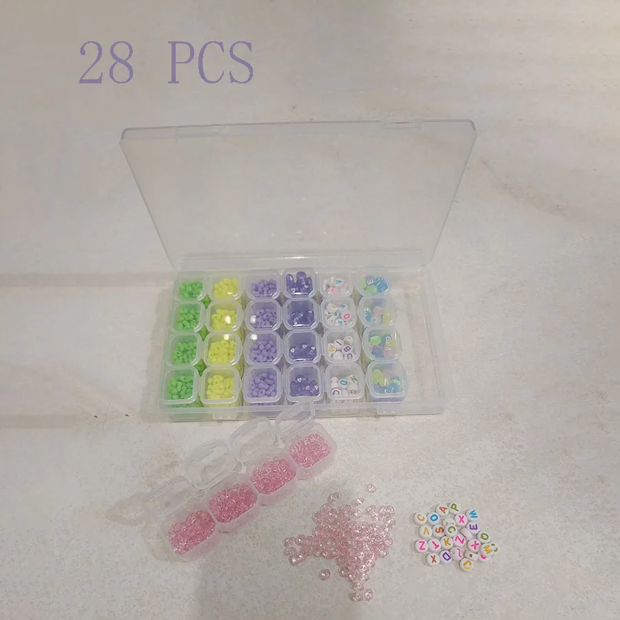 28 Girds Adjustable Plastic Storage Box for Jewelry Nail Art DIY Diamond Painting Accessories