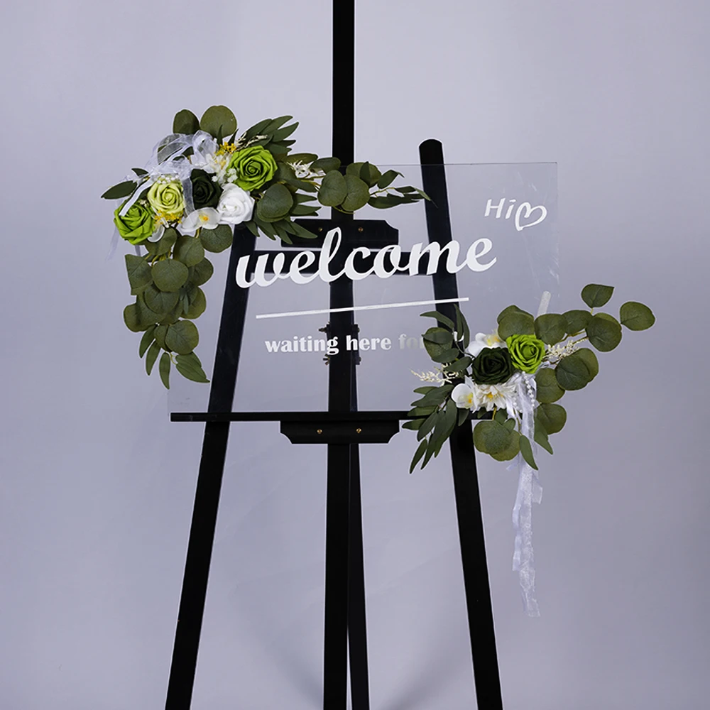 50cm 2Pcs Artificial Flower Swag Floral Swag Garland Wedding Arch Flowers Kit for Sign Rustic Artificial Floral Swag Arch Deco