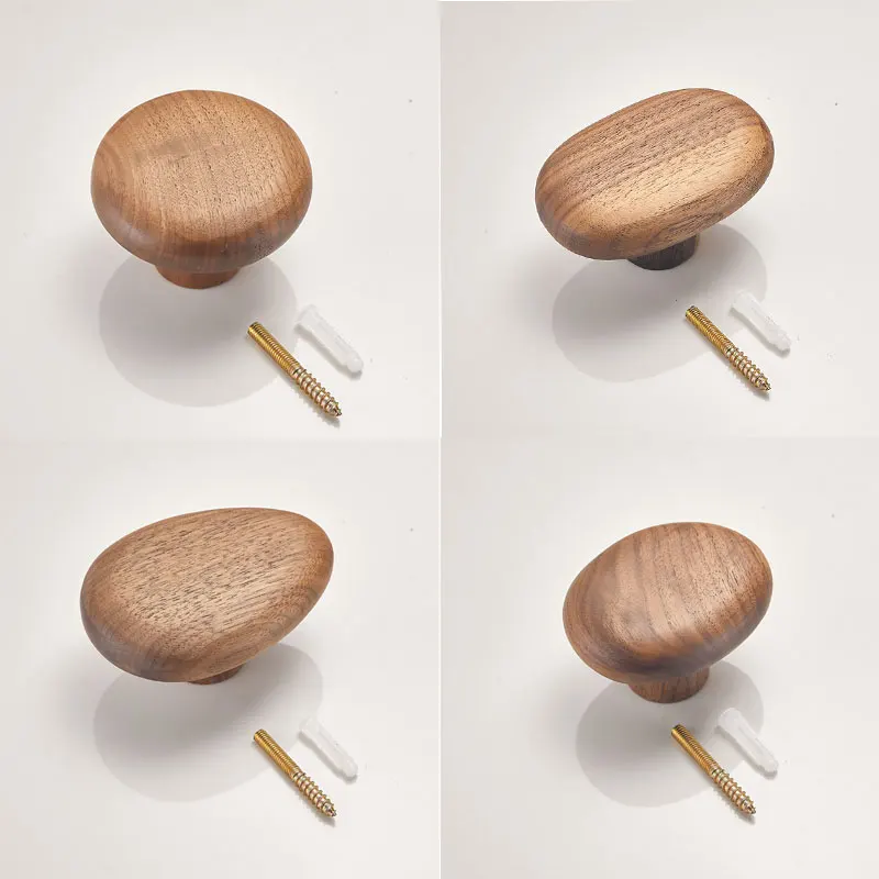 Walnut Wood Wall Mounted Coat Hook, Natural Wood Clothes, Key Holder, Coat Rack, Hat, Scarf, Handbag Storage Hanger 6