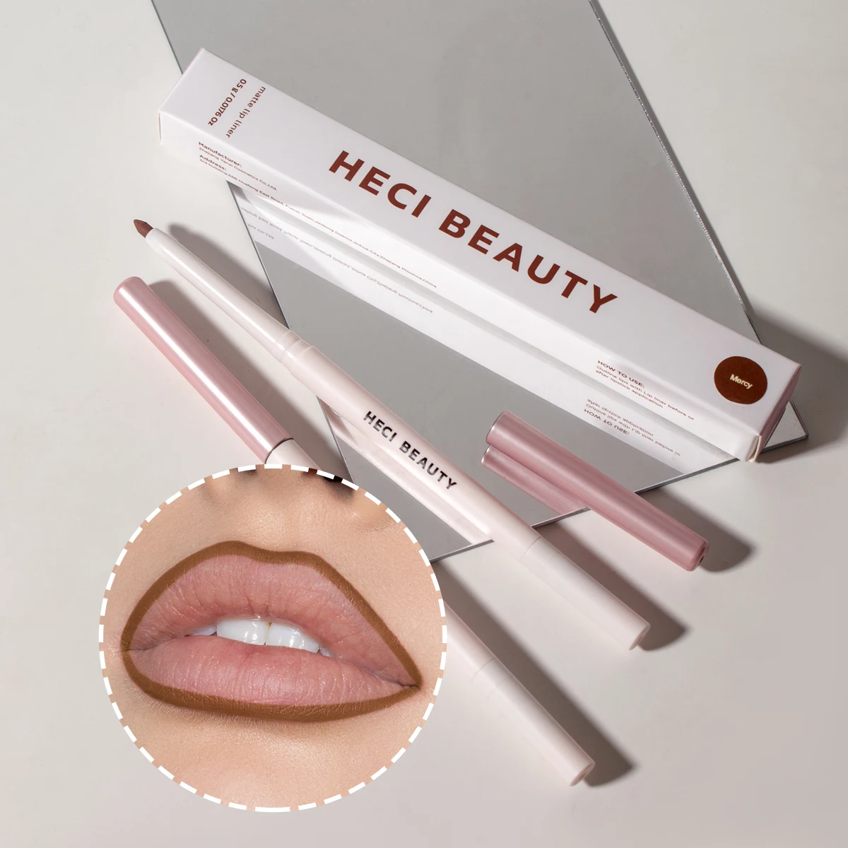Slim Lip Pencil With Brush Long-Lasting Plumping Y2k Matte Lip Makeup Cosmetic High Pigment Silky Natural Nude Brown Lip Liner P 2