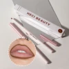 Slim Lip Pencil With Brush Long-Lasting Plumping Y2k Matte Lip Makeup Cosmetic High Pigment Silky Natural Nude Brown Lip Liner P 2