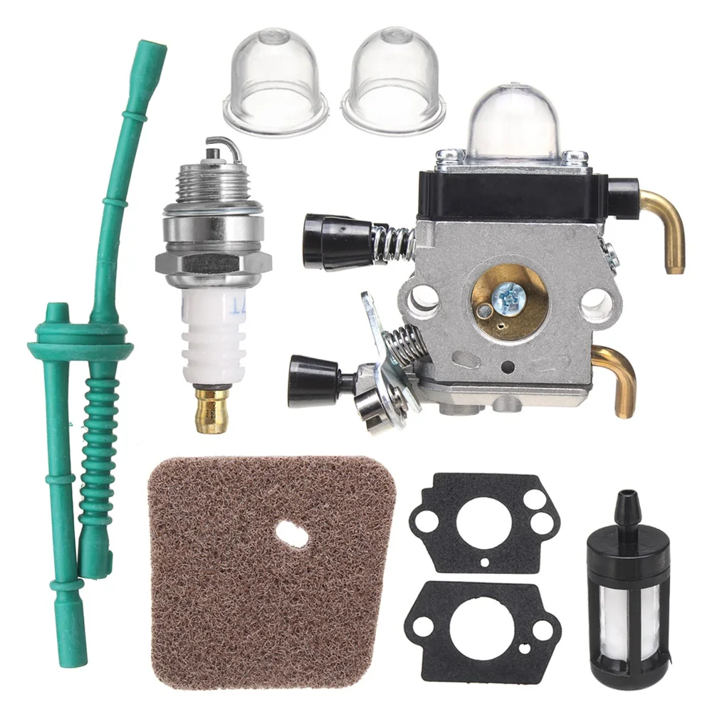 9PCS Spark Plug Carburetor Set Part Air Fuel Filter Gasket For STIHL FS38 FS45 FS46 FS55 KM55 FS85 Mower Trimmer Repair Kit