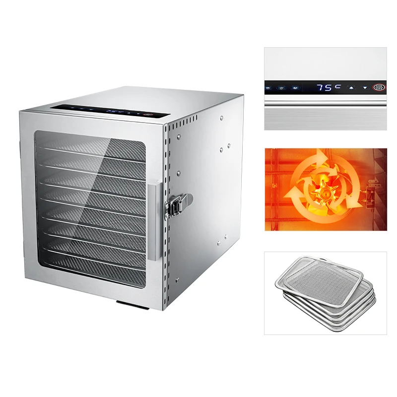 220V 8 Layers Fruit Dryer Food Fruit Dryer Bean Dissolving Pet Food сушилка для фруктов Stainless Steel Food Dehydration 6