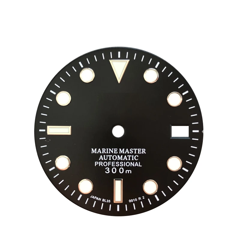 

Черный циферблат дневного света для часов NH35 для дайвинга 300 мм с японской подсветкой C3 для skx007 NH35/36/4R36/7