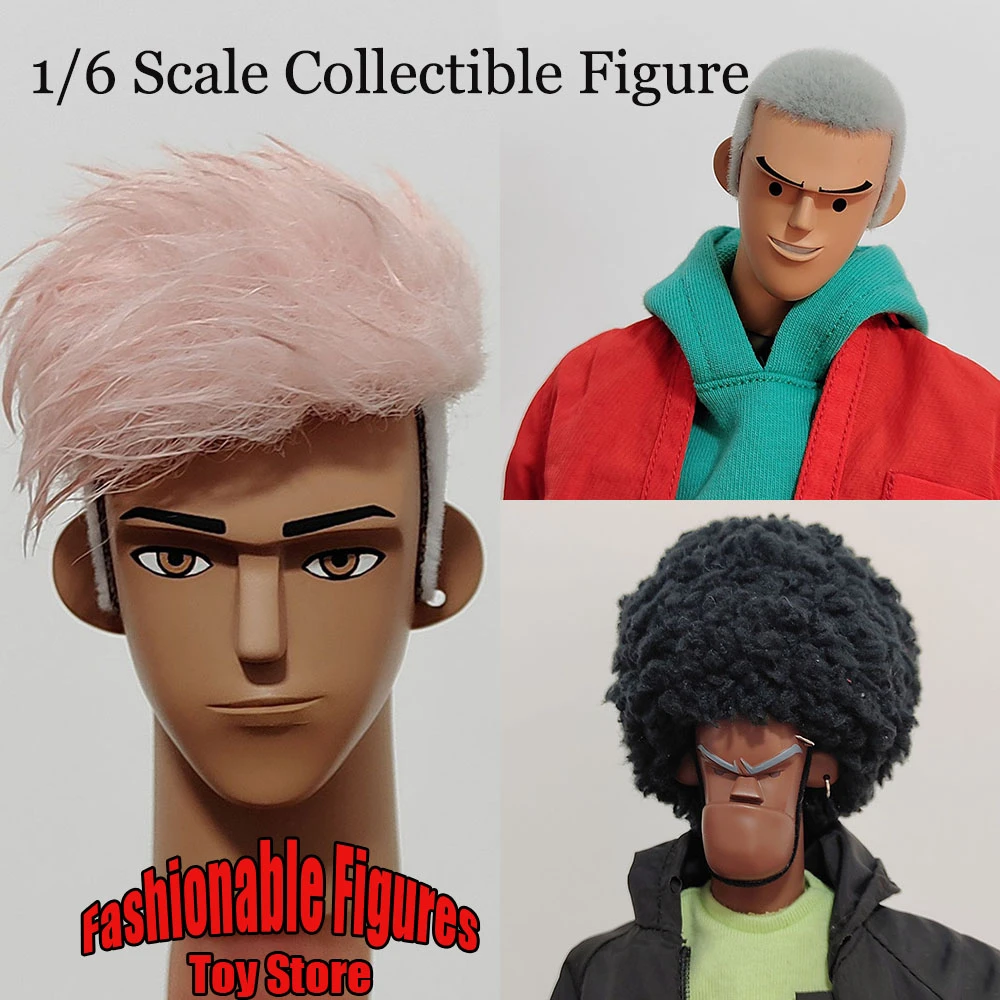 Original 1/6 Men Soldier Head Sculpt Harajuku Street Hip-Hop ...