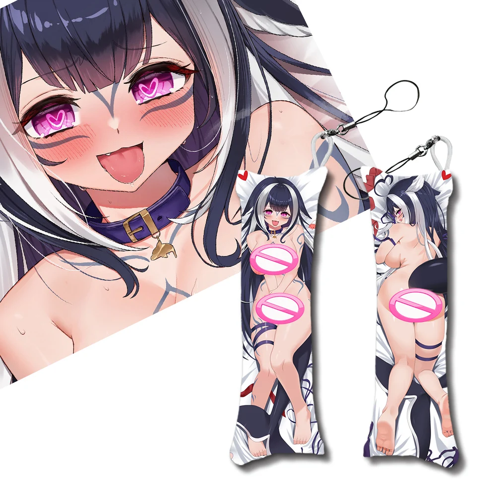 Anime Mini Dakimakura VTuber Shylily Keychain Mini Pillow Hanging Ornament Shalltear Bloodfallen Printed Phone Strap