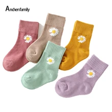 Calcetines cálidos para bebé, niño y niña, 5 par/lote, Otoño e Invierno