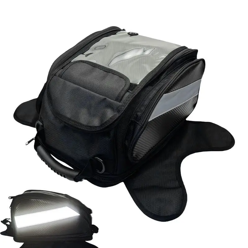 

Motorcycle Saddlebags with Touch Screen Oxford Cloth Large Capacity Motorbike Tank Bag Multifunctional Helmet Backpack Handbag