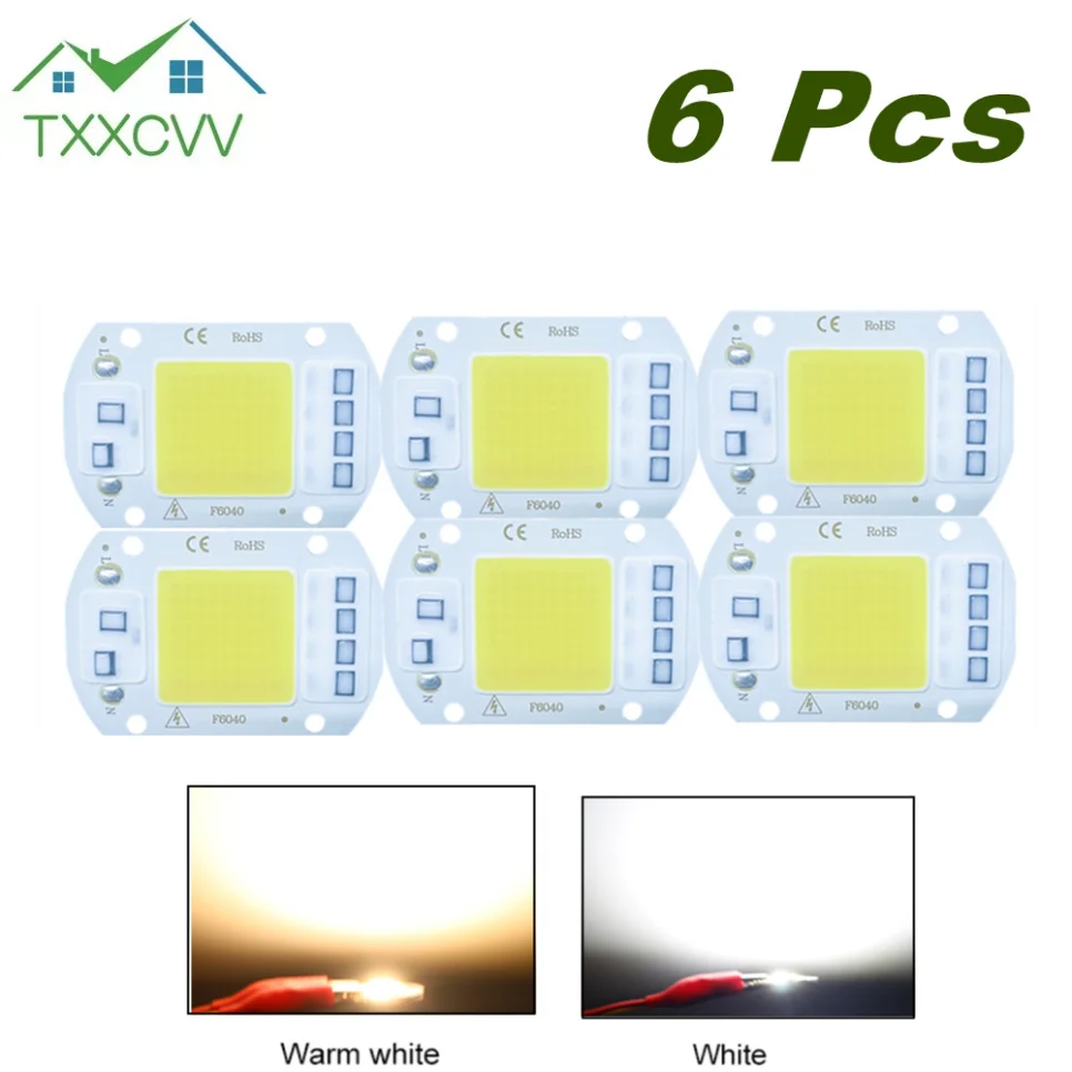 

6Pcs LED Chip Diodes Lamp Bulb 50W 30W 20W COB CHIP 220V LED Lamp Beads LED module For Flood light Spotlight DIY No Need Driver