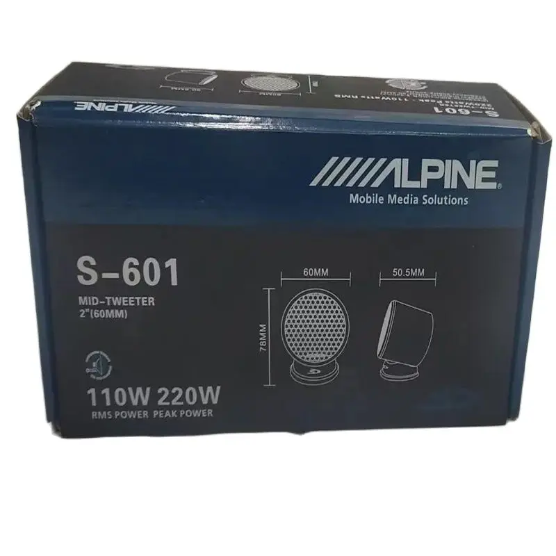 1 Pair ALPINE S-601 MID-TWEETER INSTALLIATION 2'' (60 MM) RMS POWER 110W PEAK POWER 220W Made In JAPAN