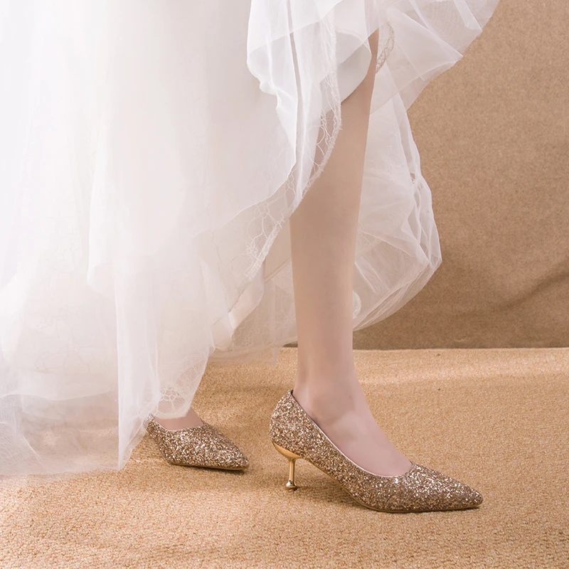 Gold crystallised shoes//crystallised shoes//wedding shoes//low heel shoes//sparkly  gold shoes | Numonday